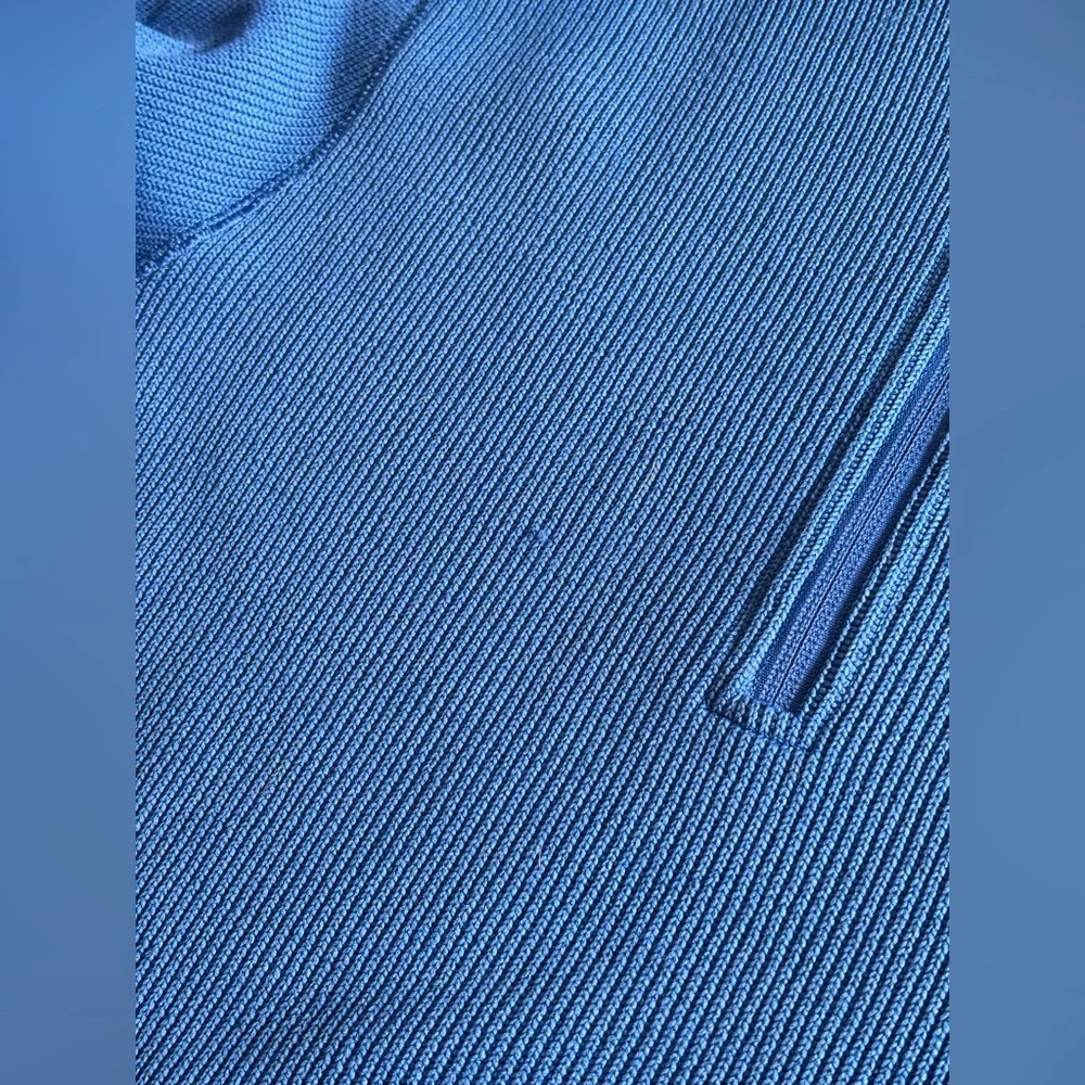 The North Face Blue Ribbed 1/2 Zip Fleece Lined Jacket Mens Small